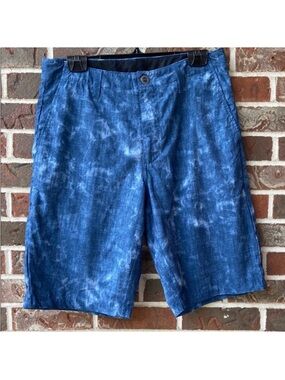 Volcom Men's Indigo Tie-Dye Hybrid Swim Shorts.